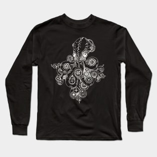 Retro Futurism Steampunk Adventure Octopus 2 Long Sleeve T-Shirt